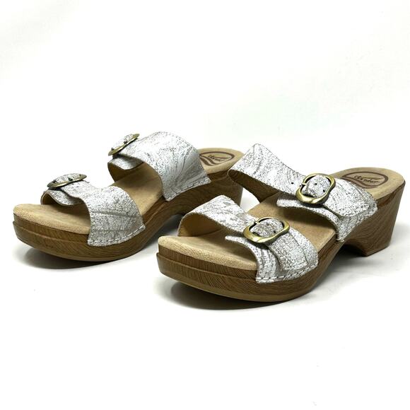Dansko Sophie White Distressed Leather Sandals - Picture 8 of 12